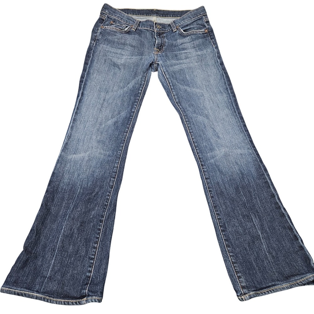 7 For All Mankind Jeans Size 30 Blue Bootcut Flare Low Rise Denim Boho U075J080U